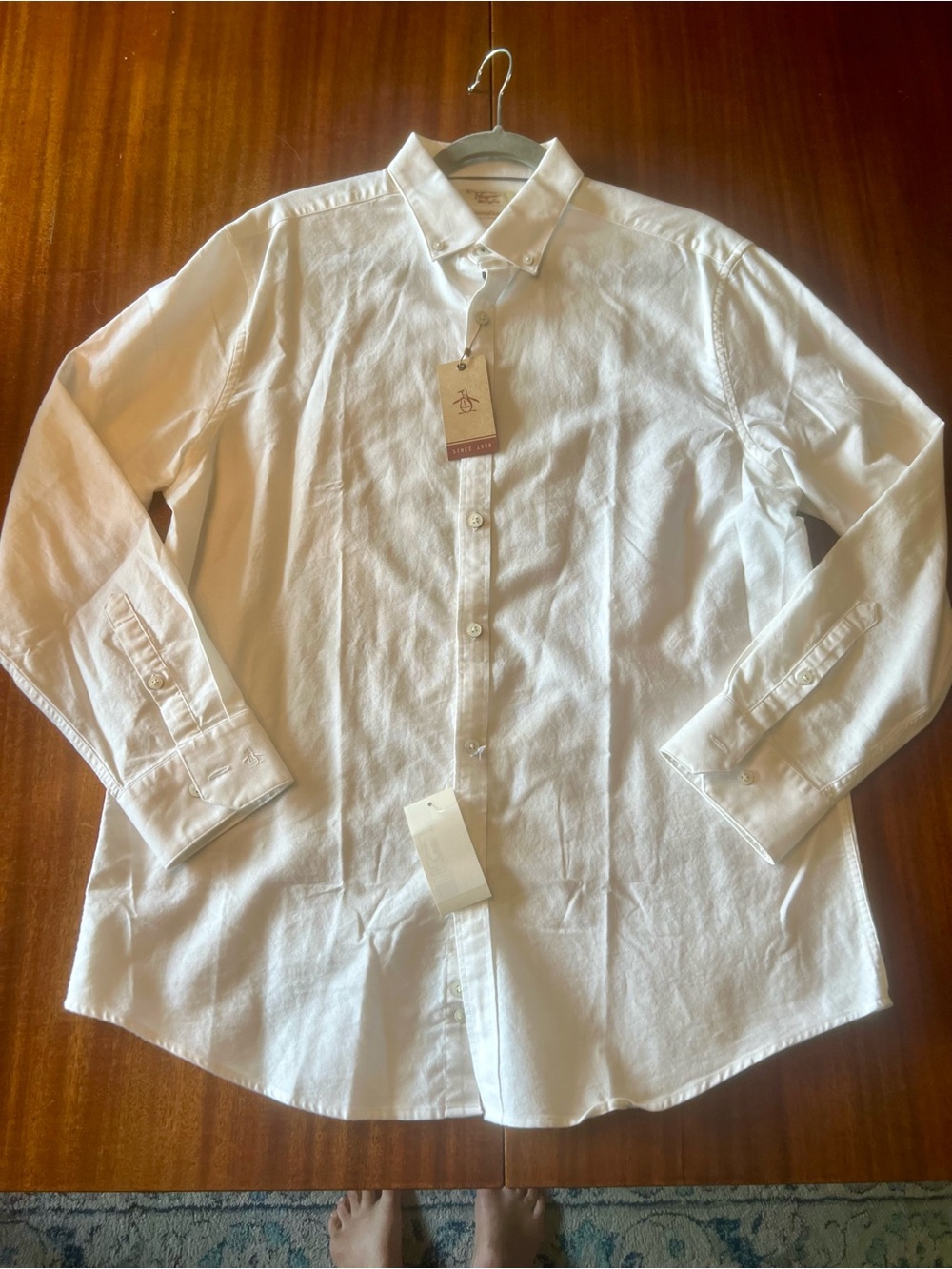 NWT Original Penguin Men's White Button-Down Dress Shirt